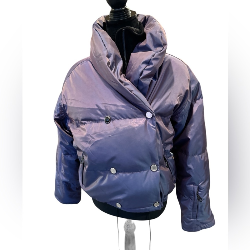 NILS Iridescent Purple Puffer Shall Winter Jacket Women's size 8